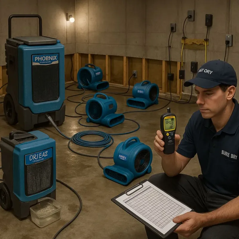 Structural Drying and Dehumidification process in Britton, SD